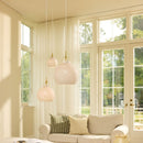 Collection of Opal Halo Design Toscana Glass Pendant Lights in Loving Room