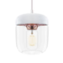 Clear Glass with White  and copper Umage Acorn Glass Lampshade