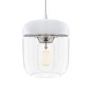 Clear glass with white cap and steel Umage Acorn Glass Lampshade