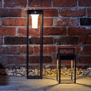 solar bollard garden light installed on path