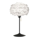 Black Umage Sante Table Lamp with White Feather Lampshade