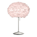 A Steel And Rose coloured Feather Table Lamp by Umage