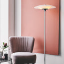 Halo Design Baroni Floor Light Opal Glass in living room