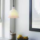Halo Design Carpenter Metal Pendant Light in opal over kitchen side