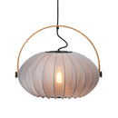 Halo Design DC Textile Pendant Light in stone grey close up