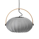 Halo Design DC Textile Pendant Light in stone grey close up