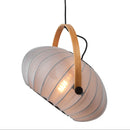 Halo Design DC Textile Pendant Light in stone grey close up