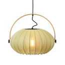 Halo Design DC Textile Pendant Light in forest green close up