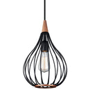 Halo Design Drops Dark Wood Pendant Light