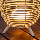 Bossa 30 Rechargeable Rattan Lamp outside
