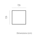 Measurement chart showing a square with dimensions 7.5 cm on each side.