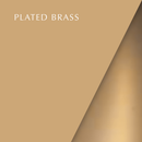 Image stating plated brass on a background of two shades of brass colour.
