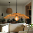 Thatch Dome  Rattan Lampshade in a living room