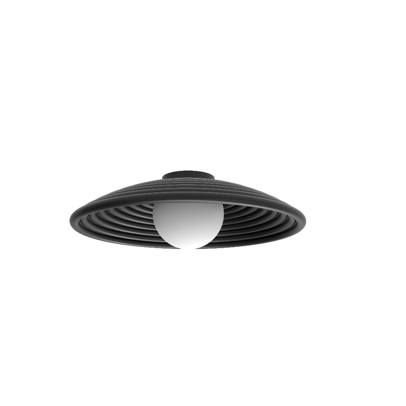 Robin Lamps Randa Mono Ceiling Light Pack shot - Black Aluminium and Opal Glass
