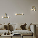 Robin Lamps Rigoberta Wall Lamp mounted in modern living space. Gold and Alabaster colourway. 