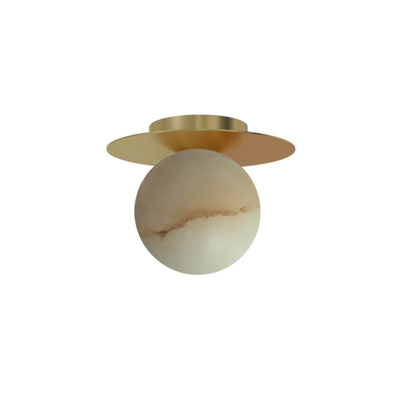Robin Lamps Royal Ceiling Light Pack shot - Disc - Brass and Alabaster