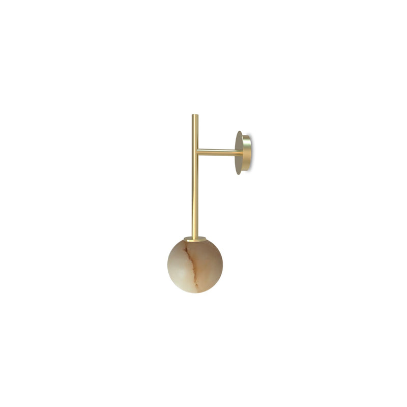 Robin Lamps Royal Single Arm Wall Light Pack shot - Brass and Alabaster