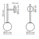 Robin Lamps Royal Single Arm Wall Light Sketch of Technical Information