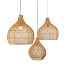 Original Home Bawang Rattan Lampshades hung in a collection of three
