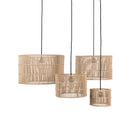 Original Home Drum Rattan Lampshade hung in a collection