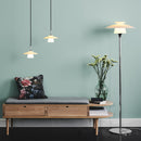 Halo Design Scandinavia Opal Glass Pendant Light cluster and floor lamp