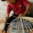 Original Home Lighting - Rattan Lampshade being hand woven