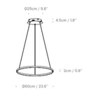 Vortex LED Ring Pendant Light Dimensions