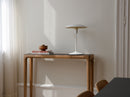 Umage Manta Ray White Lampshade on a White Umage Table Light  on console table