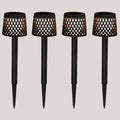 New GardenGretita Solar LED Garden Spike (4pcs)Outdoor LightNGGRETBLK001