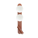 Robin Lamps Bubble wall light in copper finish with two circular white opal glass shades and adjustable reading spotlight on white background