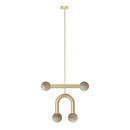 Robin Lamps Rigoberta Pendant Light Gold and Alabaster Duo Super Curved
