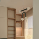Robin Lamps Rigoberta Pendant Light Matte Black Duo Super Curved in a contemporary kitchen dining interior