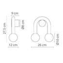 Robin Lamps Rigoberta Wall Direct Light Super Curved dimensions
