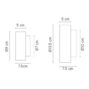 Robin Lamps Rock Alabaster Wall Ceiling Light dimensions showing 9cm and 13.5cm sizes