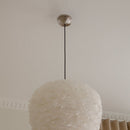 Umage Cord Set Pro brushed steel installed on ceiling with pendant shade in a room setting