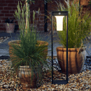 outdoor solar LED bollard lighting at night