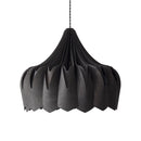 Pilke Black Birch Wooden Lampshade on a ceiling light
