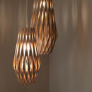 Pair of Pilke Signature 20-42 Wooden Pendant Lights in Natural Birch