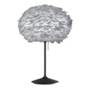 Sante Black Table Lamp by umage with a grey Feather Lampshade
