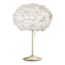 Brass and White Feather Table Lamp By Umage