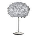 Steel and Grey Feather Table Lamp by  Umage