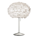 Steel and White Feather Table Lamp by Umage