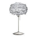 Steel Feather Table Lamp by Umage with Grey Feather Lampshade