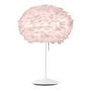 White Sante Umage Table Lamp with Rose Feather Lampshade