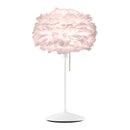 White Umage Table lamp with Rose Feather Lampshade