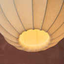 Close up of the bottom of the Globe Fibre Silk Lampshade by Shropshire Shades