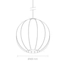 Diagram of the Fibre Silk Globe Lampshade showing the diameter of 400mm