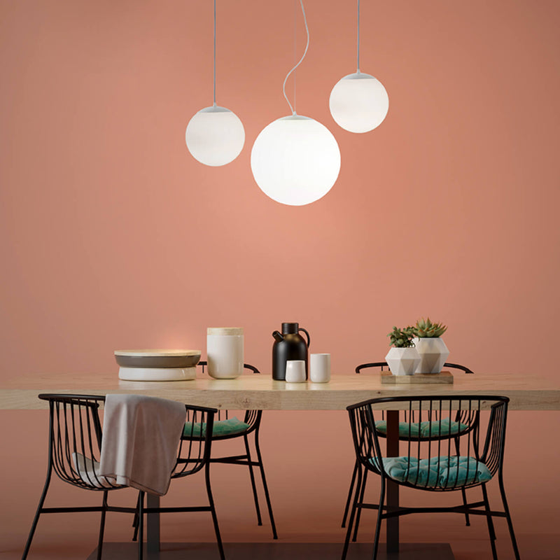 moon 40 and 20 drop pendant lights dinner table
