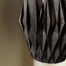 Close up of a black Pilke Signature 20-42 Wooden Pendant Light